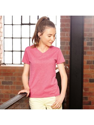 Plain Girls v-neck HD T Russell White 155gsm, Colours 160 GSM